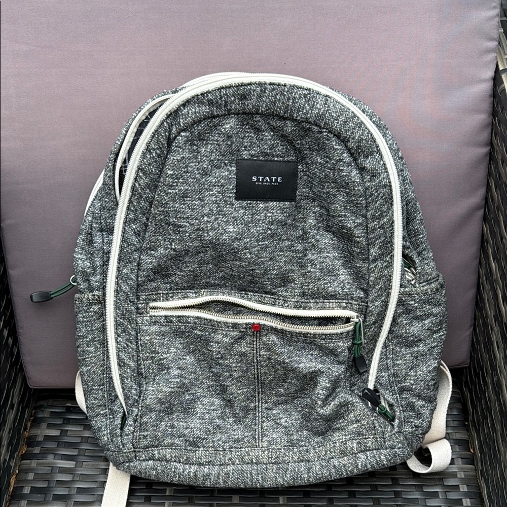 STATE Gray Minimalist Backpack with Heathered Texture - Picture 3 of 13